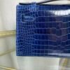 Kelly Pochette Style Bleu Electrique Shiny Porosus Crocodile Palladium Hardware