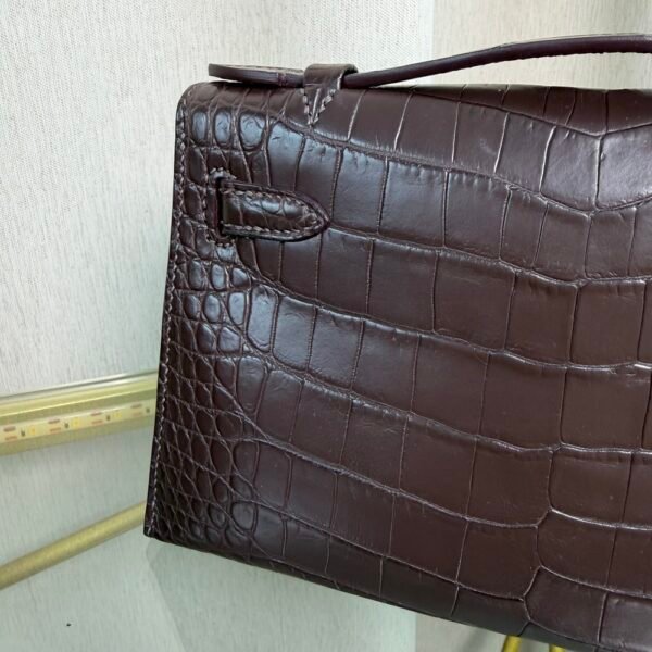 Kelly Pochette Style Ebene Matte Niloticus Crocodile Palladium Hardware Kelly Pochette Style Ebene Matte Niloticus Crocodile Palladium Hardware