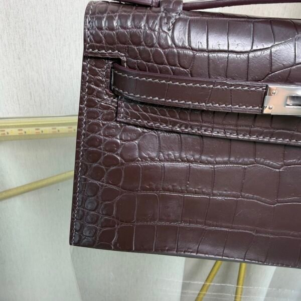 Kelly Pochette Style Ebene Matte Niloticus Crocodile Palladium Hardware Kelly Pochette Style Ebene Matte Niloticus Crocodile Palladium Hardware