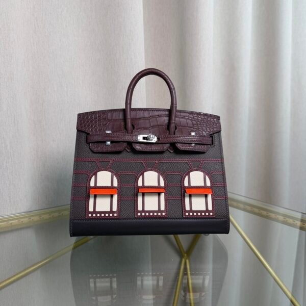 Birkin Sellier 20 Style Matte Rouge Sellier Alligator and Ébène Epsom Faubourg Touch Palladium Hardware