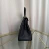 Kelly Retourne 28 Style Black Togo and Shiny Black Alligator Touch Gold Hardware
