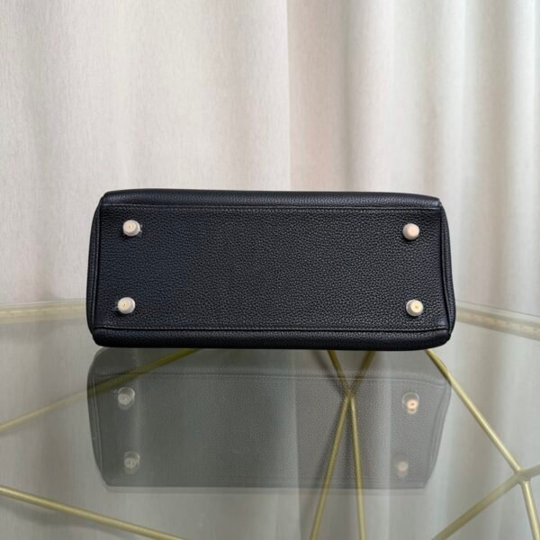 Kelly Retourne 28 Style Black Togo and Shiny Black Alligator Touch Gold Hardware