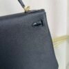 Kelly Retourne 28 Style Black Togo and Shiny Black Alligator Touch Gold Hardware