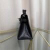 Kelly Pochette Style Black Shiny Lizard Gold Hardware
