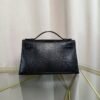 Kelly Pochette Style Black Shiny Lizard Gold Hardware