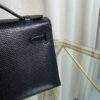 Kelly Pochette Style Black Shiny Lizard Gold Hardware