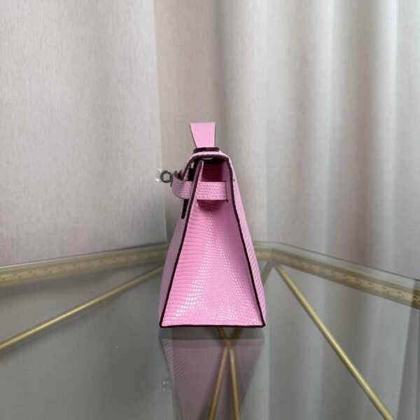 Kelly Pochette Style Rose Sakura Shiny Lizard Palladium Hardware Kelly Pochette Style Rose Sakura Shiny Lizard Palladium Hardware