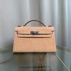 Kelly Pochette Style Beige Shiny Lizard Palladium Hardware