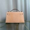 Kelly Pochette Style Beige Shiny Lizard Palladium Hardware