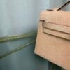 Kelly Pochette Style Beige Shiny Lizard Palladium Hardware