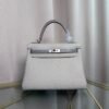 Kelly Retourne 25 Style Gris Perle Togo and Shiny Gris Galaxie Alligator Touch Palladium Hardware