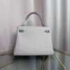 Kelly Retourne 25 Style Gris Perle Togo and Shiny Gris Galaxie Alligator Touch Palladium Hardware