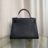 Kelly Retourne 25 Style Black Togo and Shiny Lizard Touch Palladium Hardware
