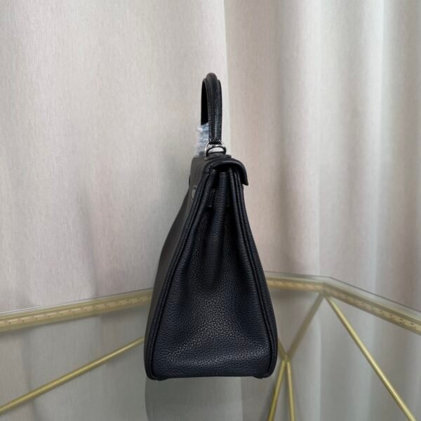 Kelly Retourne 25 Style Black Togo and Shiny Lizard Touch Palladium Hardware