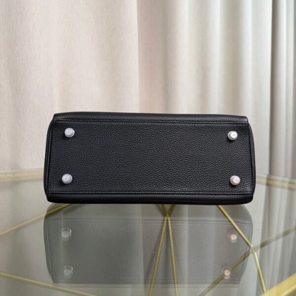 Kelly Retourne 25 Style Black Togo and Shiny Lizard Touch Palladium Hardware