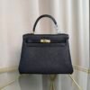 Kelly Retourne 25 Style Black Togo and Shiny Lizard Touch Gold Hardware