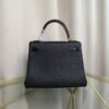 Kelly Retourne 25 Style Black Togo and Shiny Lizard Touch Gold Hardware