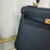 Kelly Retourne 25 Style Black Togo and Shiny Lizard Touch Palladium Hardware
