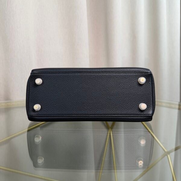 Kelly Retourne 25 Style Black Togo and Shiny Lizard Touch Gold Hardware