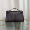 Kelly Pochette Style Ebene Shiny Lizard Palladium Hardware