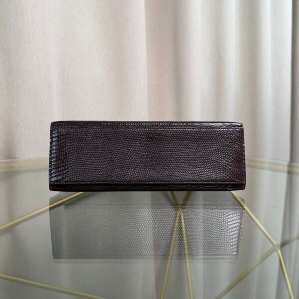 Kelly Pochette Style Ebene Shiny Lizard Palladium Hardware