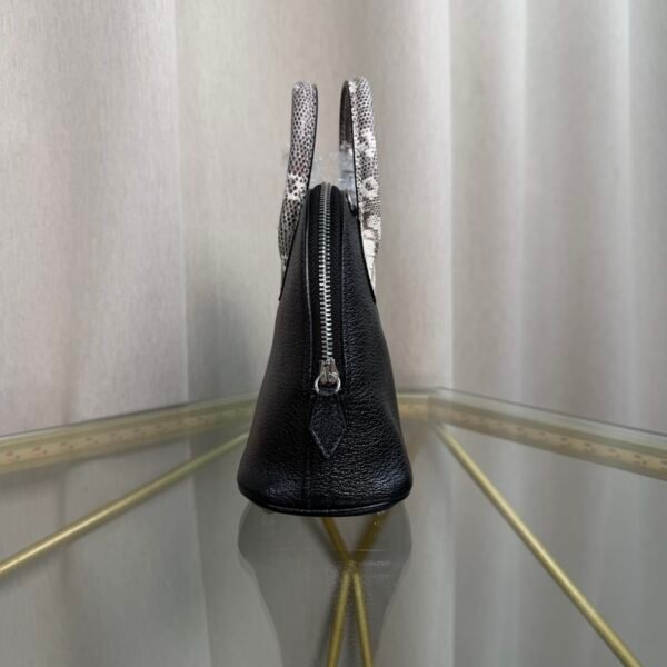 Bolide Mini Style Black Chevre Mysore and Natural Niloticus Lizard Touch Palladium Hardware