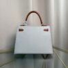 Kelly Sellier 25 Style Gris Perle and Gold Chevre Mysore Gold Hardware