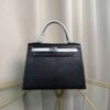 Kelly Sellier 25 Style Black and Bleu Brume Chevre Mysore Palladium Hardware