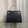 Kelly Sellier 25 Style Black and Bleu Brume Chevre Mysore Palladium Hardware
