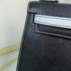 Kelly Sellier 25 Style Black and Bleu Brume Chevre Mysore Palladium Hardware