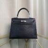 Kelly Sellier 25 Style Black Chevre Mysore Palladium Hardware