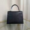 Kelly Sellier 25 Style Black Chevre Mysore Palladium Hardware