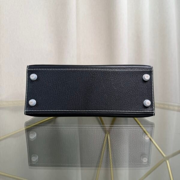 Kelly Sellier 25 Style Black Chevre Mysore Palladium Hardware