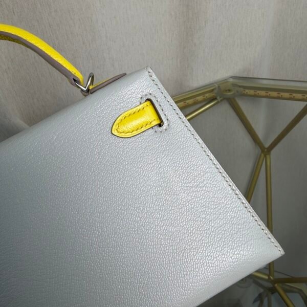 Kelly Mini Sellier 20 Style Gris Perle and Lime Chevre Mysore Palladium Hardware Kelly Mini Sellier 20 Style Gris Perle and Lime Chevre Mysore Palladium Hardware
