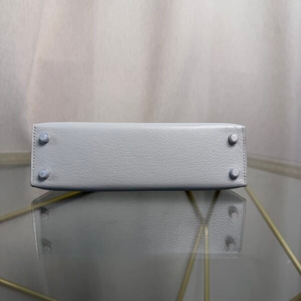 Kelly Mini Sellier 20 Style Gris Perle and Lime Chevre Mysore Palladium Hardware Kelly Mini Sellier 20 Style Gris Perle and Lime Chevre Mysore Palladium Hardware