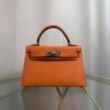 Kelly Sellier 20 Style Orange Verso Chèvre Palladium Hardware