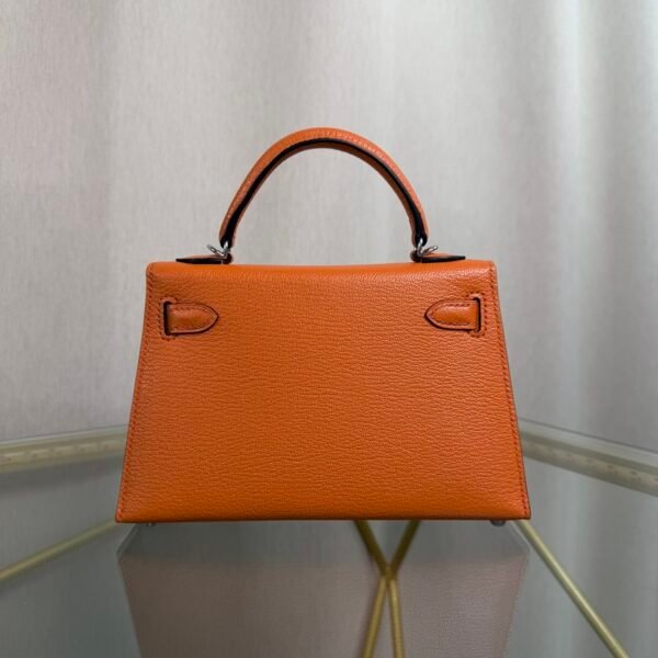 Kelly Sellier 20 Style Orange Verso Chèvre Palladium Hardware
