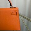 Kelly Sellier 20 Style Orange Verso Chèvre Palladium Hardware