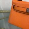 Kelly Sellier 20 Style Orange Verso Chèvre Palladium Hardware