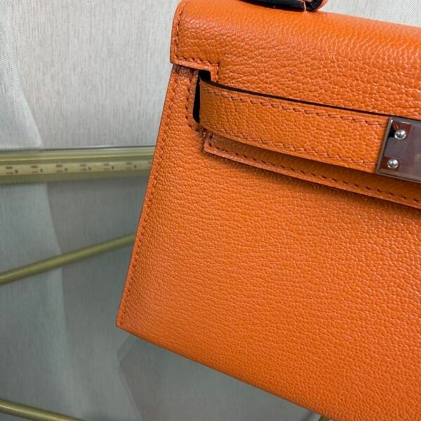 Kelly Sellier 20 Style Orange Verso Chèvre Palladium Hardware