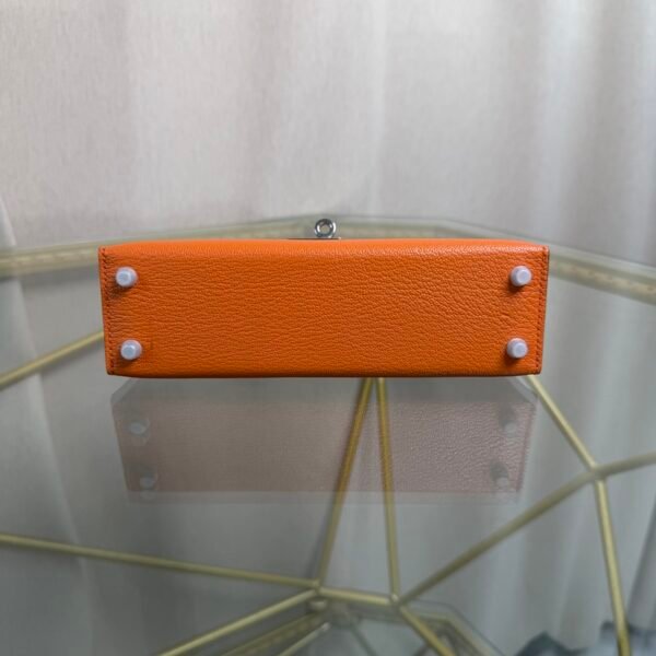 Kelly Sellier 20 Style Orange Verso Chèvre Palladium Hardware