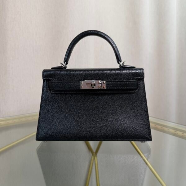 Kelly Sellier 20 Black Verso Chèvre Mysore Palladium Hardware