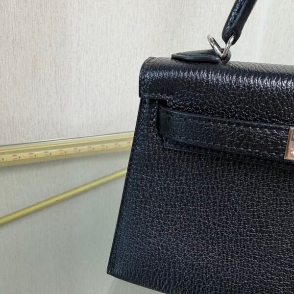 Kelly Sellier 20 Black Verso Chèvre Mysore Palladium Hardware