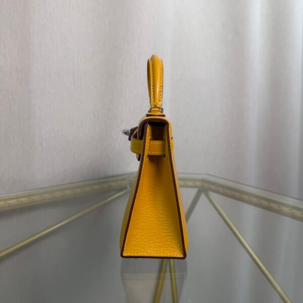 Kelly Sellier 20 Jaune Ambre Chèvre Mysore Palladium Hardware