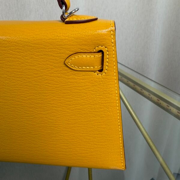 Kelly Sellier 20 Jaune Ambre Chèvre Mysore Palladium Hardware