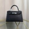 Kelly Sellier 20 Black Verso Gris Perle Chèvre Mysore Palladium Hardware