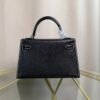 Kelly Sellier 20 Black Verso Gris Perle Chèvre Mysore Palladium Hardware