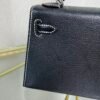 Kelly Sellier 20 Black Verso Gris Perle Chèvre Mysore Palladium Hardware