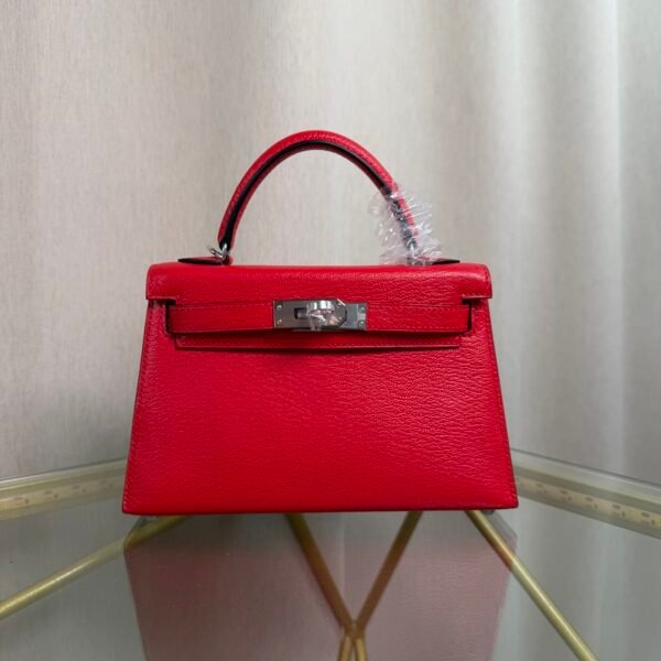 Kelly Sellier 20 Rouge Casaque Verso Rose Bubblegum Chèvre Mysore Palladium Hardware