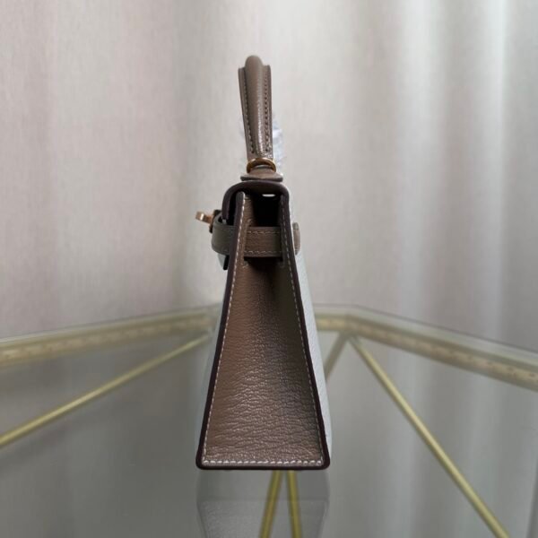 Kelly Sellier 20 Style Gris Perle ,Gris Galaxie Bicolor Chèvre Mysore Rose Gold Hardware Kelly Sellier 20 Style Gris Perle ,Gris Galaxie Bicolor Chèvre Mysore Rose Gold Hardware